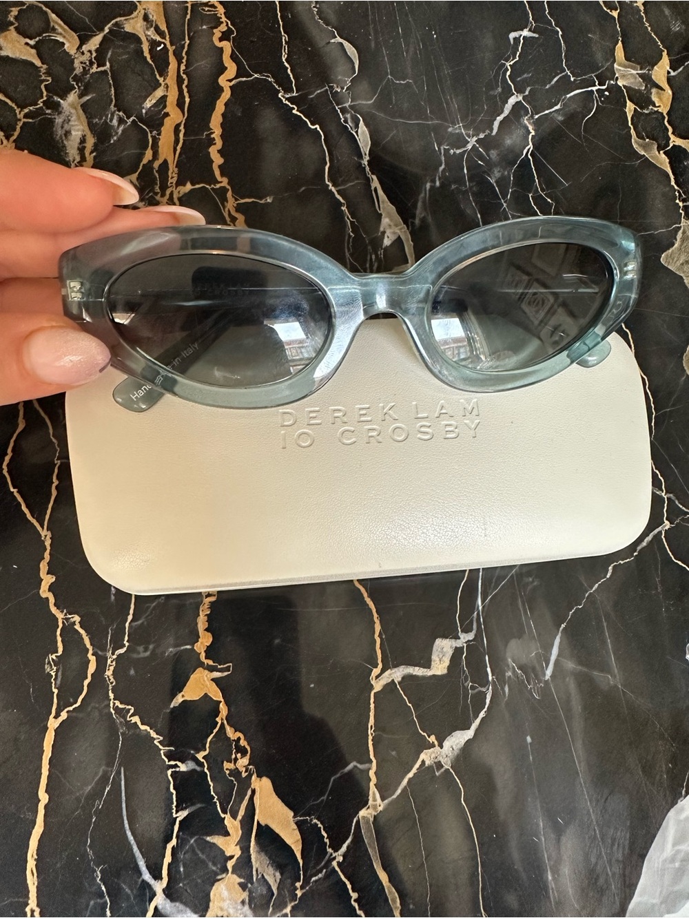 10 Crosby Derek Lam Seafoam Blue Cat-Eye Sunglasses